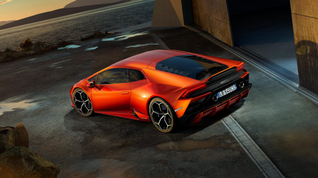 Car ocean sunset beach realistic free wallpaper - medium preview image