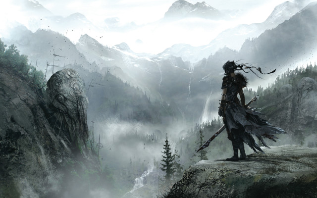 Man cliff mountain valley bird free wallpaper - medium preview image