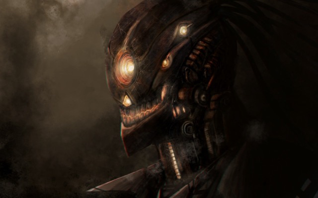 Alien glowing eyes biomechanical afrofuturism free wallpaper - medium preview image