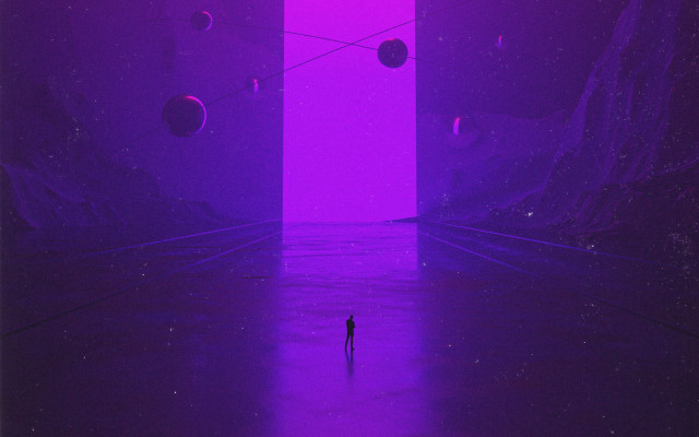 Purple planet room futurism fireworks free wallpaper - medium preview image