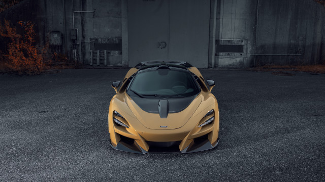 Yellow sports car parking lot #13 free wallpaper - medium preview image