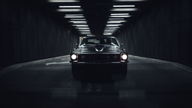 Dark tunnel car headlights neoclassicism free wallpaper - medium preview image