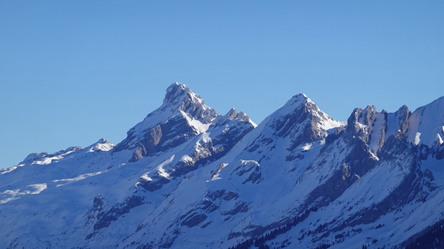 Mountain range snowy peak plane free wallpaper - medium preview image
