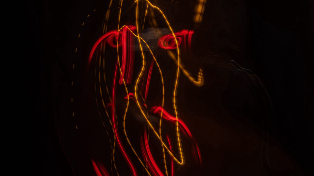 Neon person red face movement free wallpaper - medium preview image