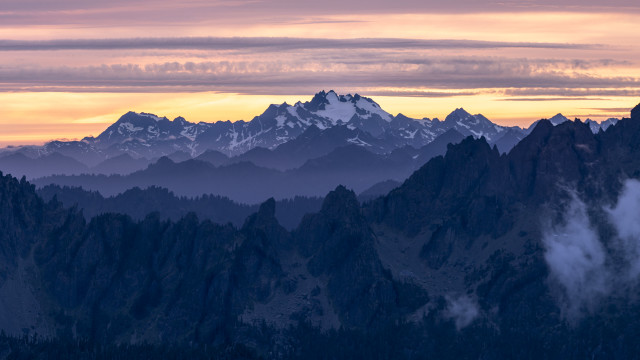 Mountain range sunset clouds forest #5 free wallpaper - medium preview image
