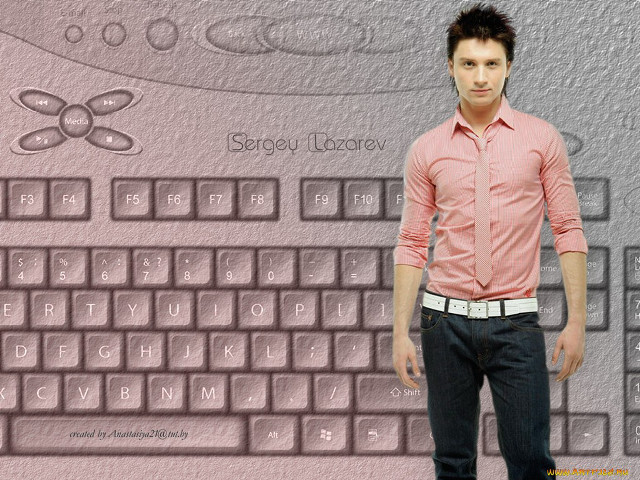 Man standing computer keyboard pink free wallpaper - medium preview image