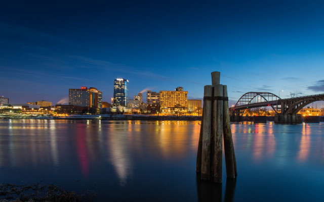 City skyline night bridge river #42 free wallpaper - medium preview image