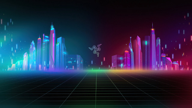 Futuristic city neon lights cyberpunk #6 free wallpaper - medium preview image