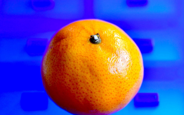Orange blue moon crescent planet free wallpaper - medium preview image