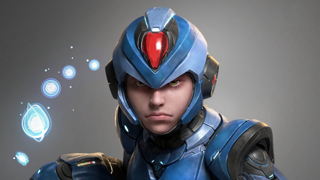 Blue suit helmet red eye free wallpaper - medium preview image