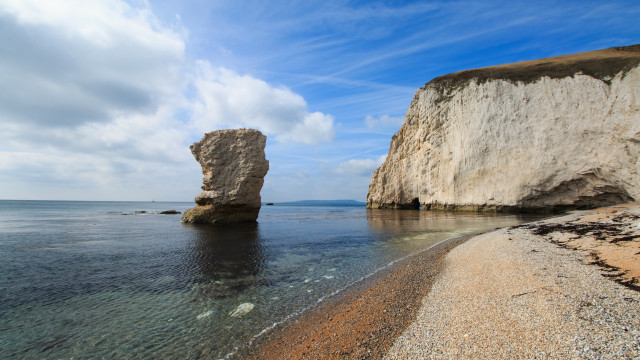 Rock water beach formation mountain free wallpaper - medium preview image