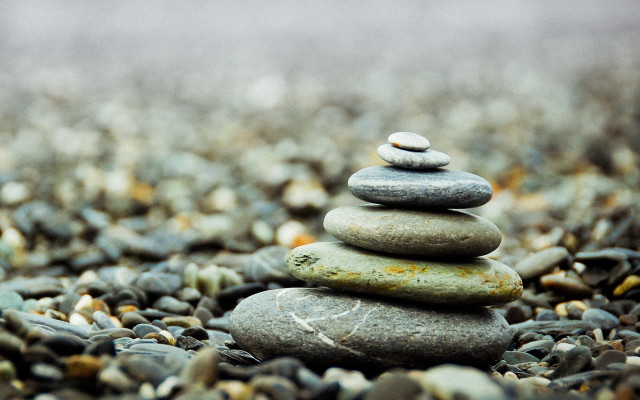 Stacked rocks gravel bokeh symmetric free wallpaper - medium preview image