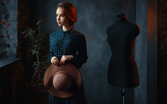 Woman dress hat mannequin starry free wallpaper - medium preview image