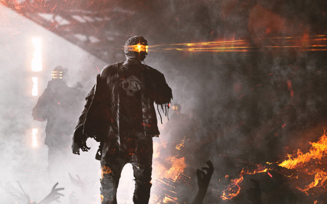 Man masked fire crowd destruction free wallpaper - medium preview image