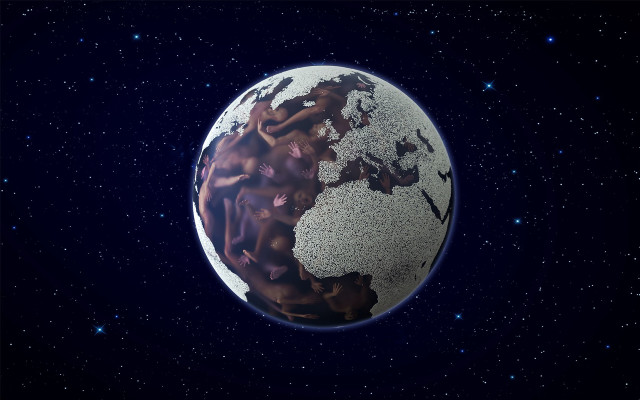 Earth planet stars night sky free wallpaper - medium preview image