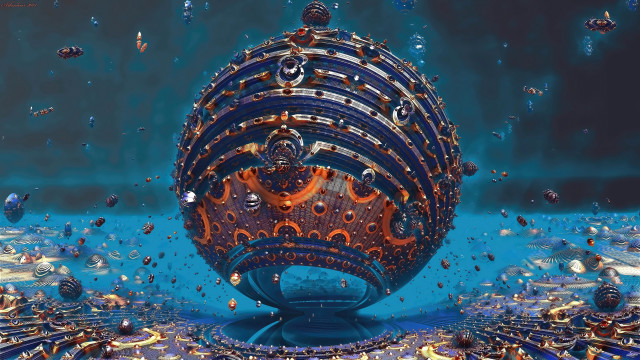 Large ball shapes bubbles underwater free wallpaper - medium preview image