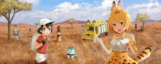Couple people field bus background free wallpaper - medium preview image