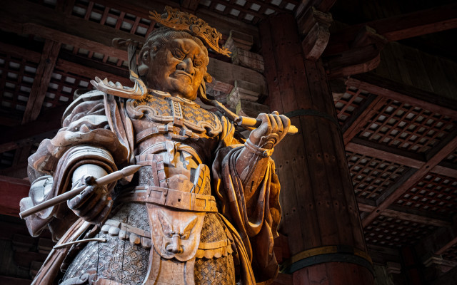 Emperor huizong statue wooden ceiling free wallpaper - medium preview image