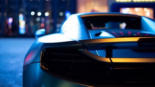 Futuristic car night tiltshift detailed free wallpaper - medium preview image