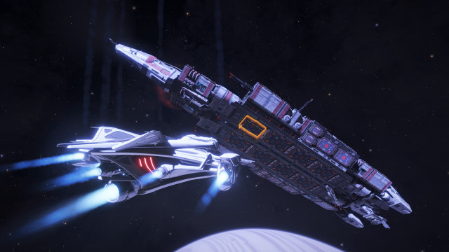 Space ship planet star foreground free wallpaper - medium preview image