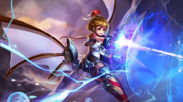 Woman futuristic sword lightsaber blue free wallpaper - medium preview image