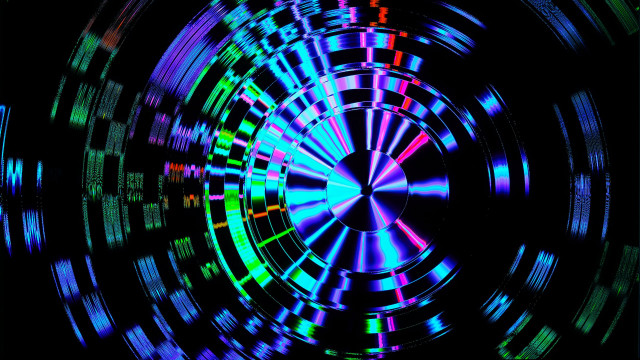 Colorful circular holographic design glowing free wallpaper - medium preview image