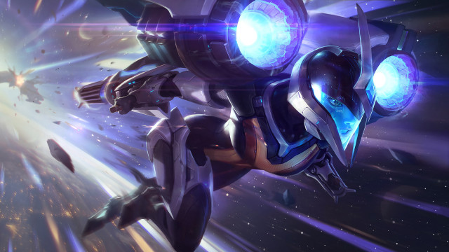 Futuristic robot space light aurora free wallpaper - medium preview image