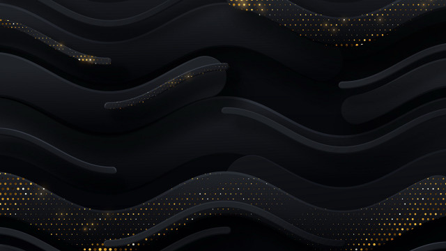 Black gold abstract wavy dots #2 free wallpaper - medium preview image