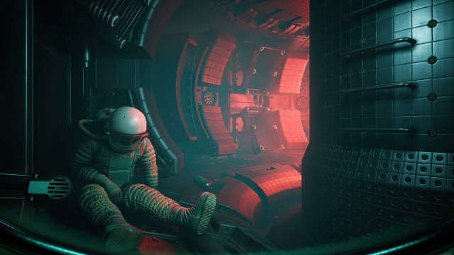 Man in space suit retrofuturism free wallpaper - medium preview image