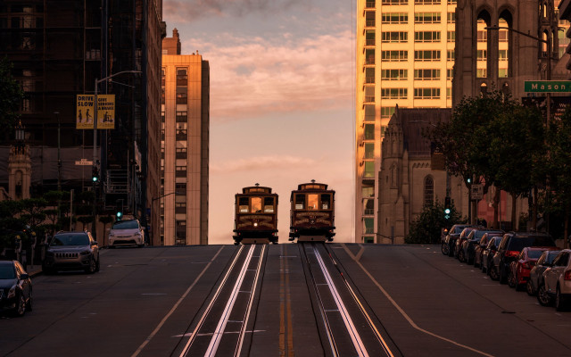 Two trains city sunset tokyo free wallpaper - medium preview image