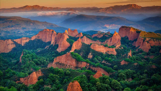 Mountain range forest lake sunset #3 free wallpaper - medium preview image