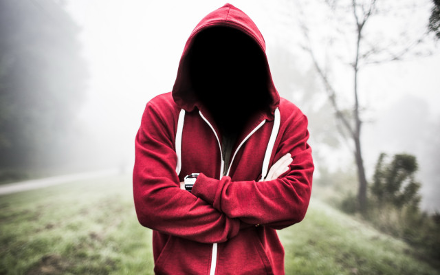 Red hoodie male portrait field free wallpaper - medium preview image