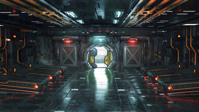 Sci fi space station bright free wallpaper - medium preview image