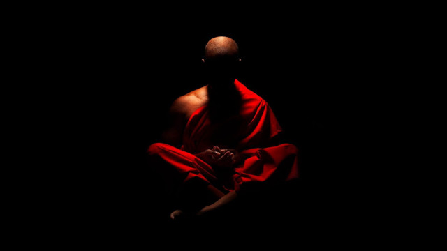 Man red robe dark hands free wallpaper - medium preview image