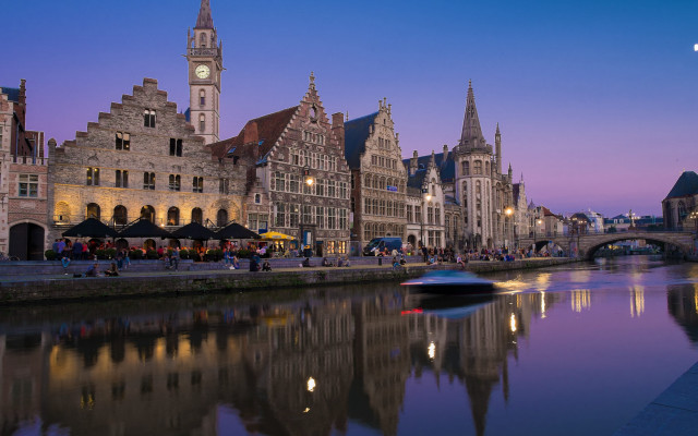 Boat city clocktower dusk architecture free wallpaper - medium preview image
