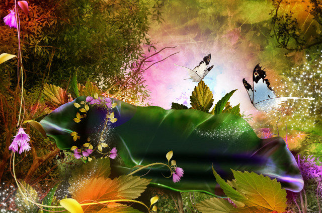 Green painting artwork nature colorful free wallpaper - medium preview image