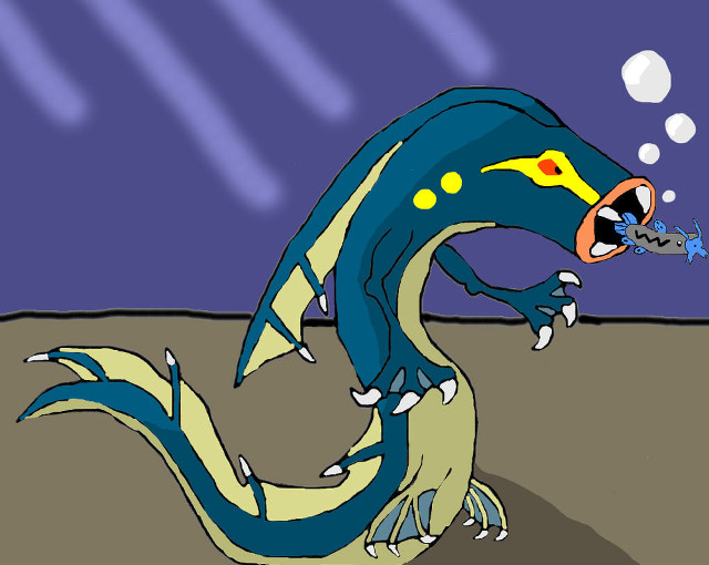 Blue dragon cartoon yellow eyes free wallpaper - medium preview image