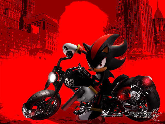Cartoon character motorcycle red background free wallpaper - medium preview image