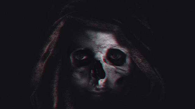 Woman hood skull dark red free wallpaper - medium preview image