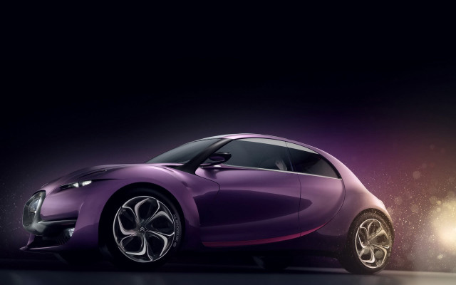 Purple car dark room light free wallpaper - medium preview image