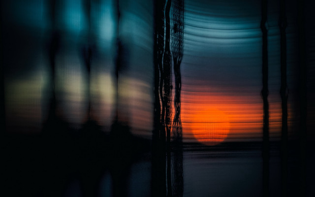 Sunset reflection water trees abstract free wallpaper - medium preview image