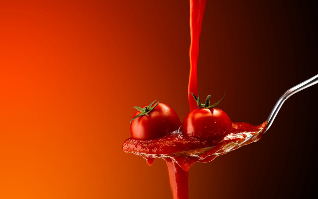 Spoon tomatoes fork liquid red free wallpaper - medium preview image