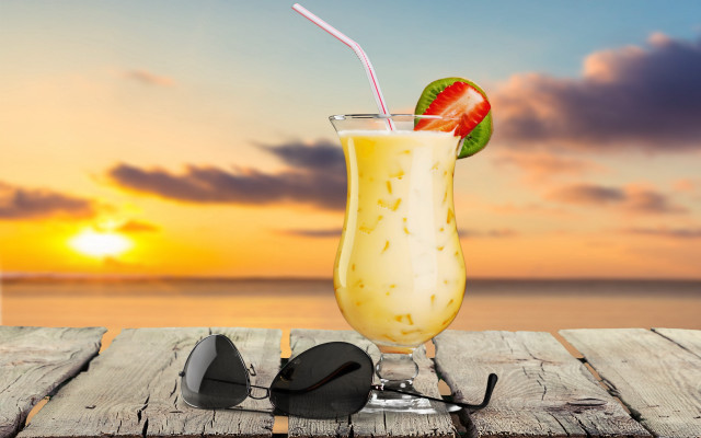 Watermelon drink sunglasses beach sunset free wallpaper - medium preview image