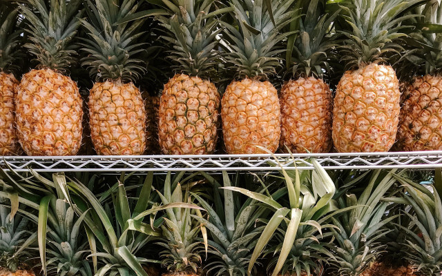 Pineapples shelf store room food free wallpaper - medium preview image