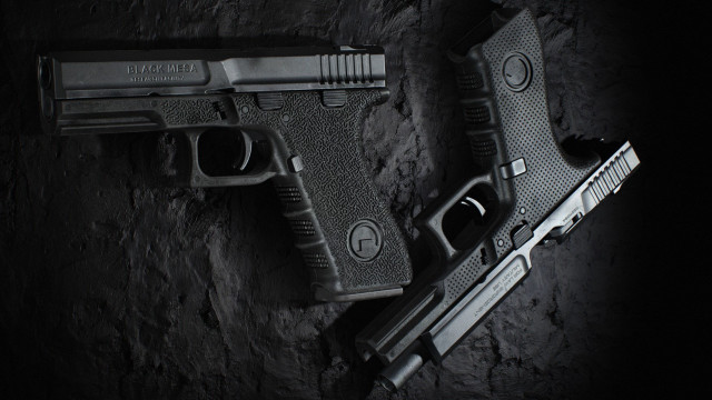 Guns table dark room flashlight free wallpaper - medium preview image