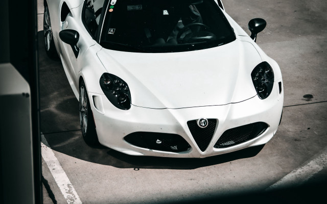 White sports car clock building free wallpaper - medium preview image