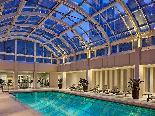 Indoor swimming pool skylight gym free wallpaper - medium preview image