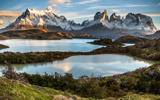 Mountain lake sky fantasy panoramic free wallpaper - medium preview image