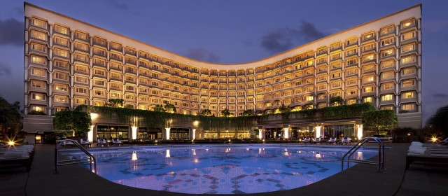Large hotel night pool lights free wallpaper - medium preview image