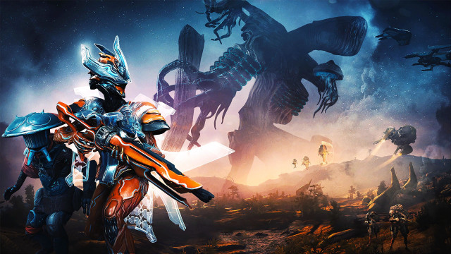 Futuristic suit alien desert city free wallpaper - medium preview image